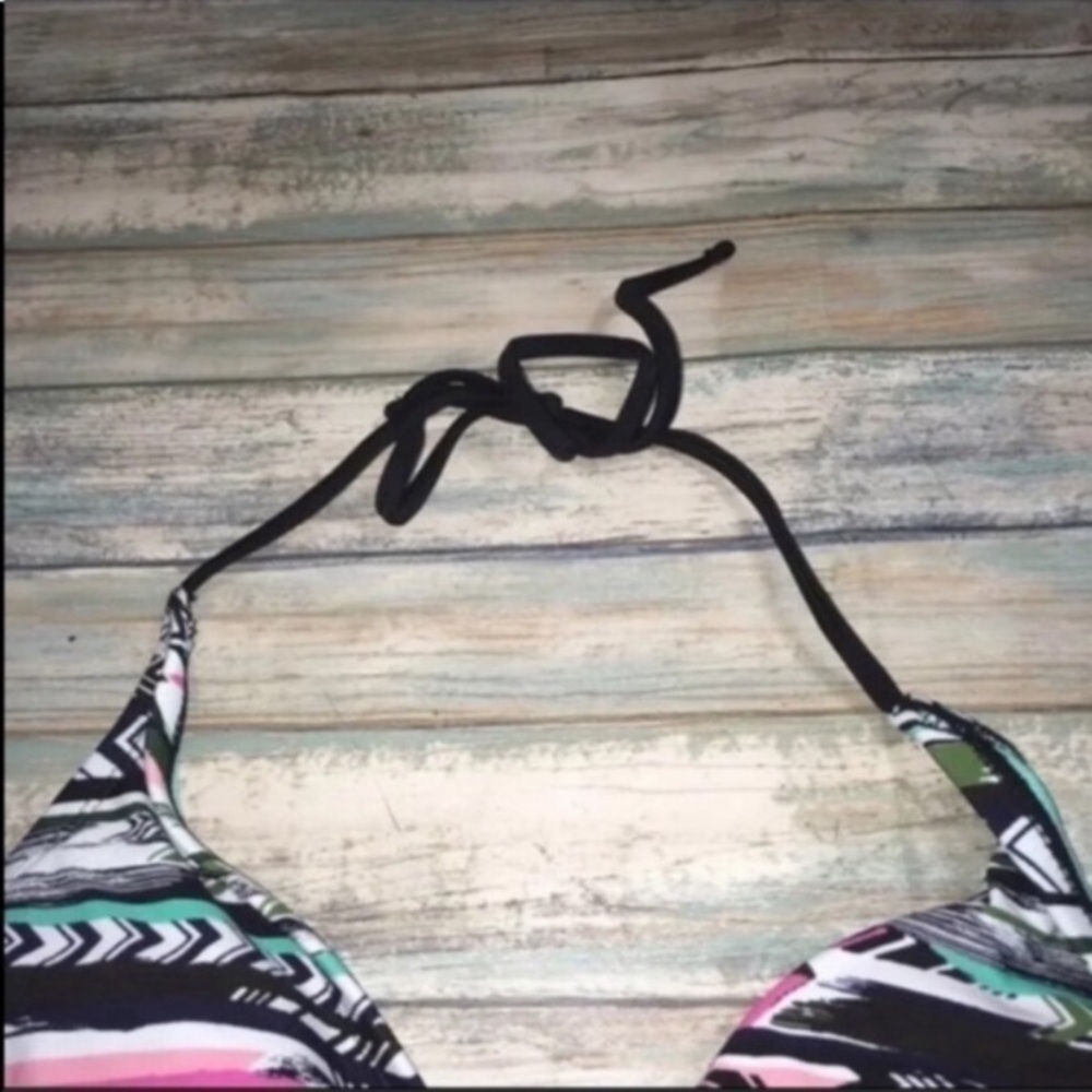 Mossimo Aztec Triangle Bikini Top Small Halter String Tie Swim - Picture 5 of 5